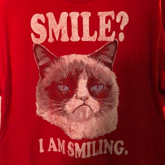 Grumpy Cat I Am Smiling Graphic Tee Shirt S - Picture 3 of 9